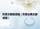 形容文静的成语（形容古典文静成语）
