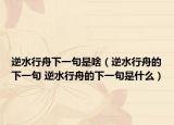逆水行舟下一句是啥（逆水行舟的下一句 逆水行舟的下一句是什么）