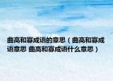 曲高和寡成语的意思（曲高和寡成语意思 曲高和寡成语什么意思）