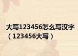 大写123456怎么写汉字（123456大写）