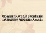 荀巨伯远看友人疾怎么读（荀巨伯远看友人疾原文及翻译 荀巨伯远看友人疾文章）
