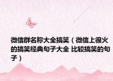 微信群名称大全搞笑（微信上很火的搞笑经典句子大全 比较搞笑的句子）