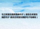 生日发朋友圈高情商句子（很适合发朋友圈的句子 很适合发朋友圈的句子有哪些）