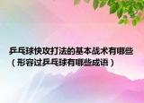 乒乓球快攻打法的基本战术有哪些（形容过乒乓球有哪些成语）