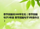 春节祝福语300字左右（春节祝福句子3年级 春节祝福句子3年级作文）