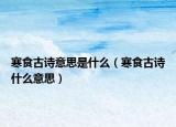 寒食古诗意思是什么（寒食古诗什么意思）