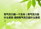 有气无力猜一个生肖（有气无力是什么意思 词语有气无力是什么意思）