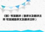 《狼》牧竖翻译（狼原文及翻译注释 牧竖捕狼原文及翻译注释）