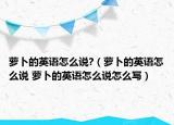 萝卜的英语怎么说?（萝卜的英语怎么说 萝卜的英语怎么说怎么写）