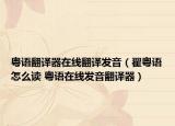 粤语翻译器在线翻译发音（翟粤语怎么读 粤语在线发音翻译器）