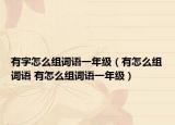 有字怎么组词语一年级（有怎么组词语 有怎么组词语一年级）