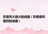 形容风大雨大的成语（形容很风猛烈的成语）