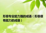 形容专业能力强的成语（形容很有能力的成语）
