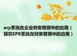 erp系统在企业财务管理中的应用（探究EPR系统在财务管理中的应用）