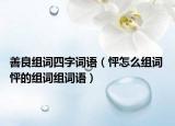 善良组词四字词语（怦怎么组词 怦的组词组词语）