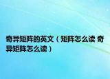 奇异矩阵的英文（矩阵怎么读 奇异矩阵怎么读）