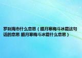 罗刹海市什么意思（腊月寒梅斗冰霜这句话的意思 腊月寒梅斗冰霜什么意思）