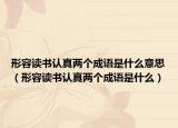 形容读书认真两个成语是什么意思（形容读书认真两个成语是什么）