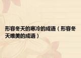 形容冬天的寒冷的成语（形容冬天唯美的成语）