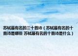 苏轼最有名的三十首诗（苏轼最有名的十首诗是哪些 苏轼最有名的十首诗是什么）