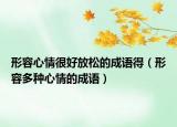 形容心情很好放松的成语得（形容多种心情的成语）