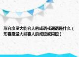 形容度量大能容人的成语或词语是什么（形容度量大能容人的成语或词语）