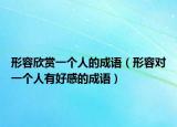 形容欣赏一个人的成语（形容对一个人有好感的成语）