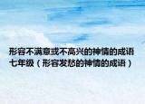 形容不满意或不高兴的神情的成语七年级（形容发愁的神情的成语）
