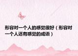 形容对一个人的感觉很好（形容对一个人还有感觉的成语）
