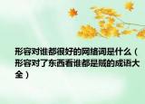 形容对谁都很好的网络词是什么（形容对了东西看谁都是賊的成语大全）