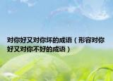 对你好又对你坏的成语（形容对你好又对你不好的成语）
