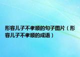 形容儿子不孝顺的句子图片（形容儿子不孝顺的成语）