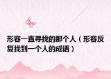 形容一直寻找的那个人（形容反复找到一个人的成语）