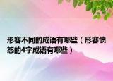 形容不同的成语有哪些（形容愤怒的4字成语有哪些）