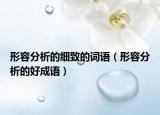 形容分析的细致的词语（形容分析的好成语）