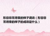 形容非常得意的样子词语（形容非常得意的样子的成语是什么）