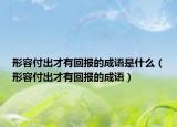 形容付出才有回报的成语是什么（形容付出才有回报的成语）