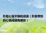 形容心情平静的成语（形容愤怒的心情成语有哪些）