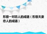 形容一对恋人的成语（形容夫妻恋人的成语）
