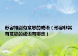 形容特别有意思的成语（形容非常有意思的成语有哪些）
