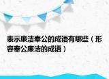 表示廉洁奉公的成语有哪些（形容奉公廉洁的成语）