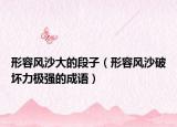 形容风沙大的段子（形容风沙破坏力极强的成语）