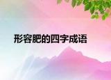 形容肥的四字成语