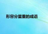 形容分量重的成语