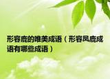 形容鹿的唯美成语（形容凤鹿成语有哪些成语）