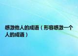 感激他人的成语（形容感激一个人的成语）