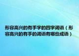 形容高兴的有手字的四字词语（形容高兴的有手的词语有哪些成语）