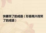 快要哭了的成语（形容高兴得哭了的成语）