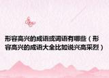 形容高兴的成语或词语有哪些（形容高兴的成语大全比如说兴高采烈）