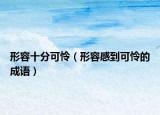 形容十分可怜（形容感到可怜的成语）